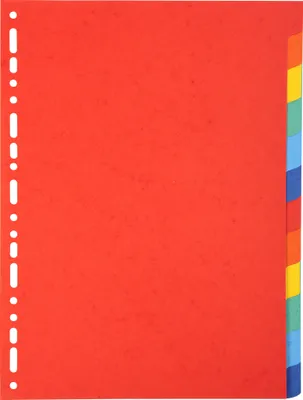Image de Exacompta 25x Intercalaires carte 220g 12 positions A4 Couleurs assorties 2012E