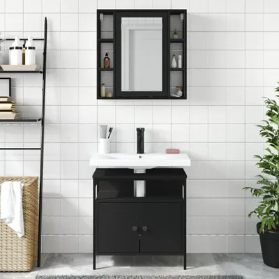Image de Ensemble de meubles de salle de bain comprenant un meuble sous vasque et un miroir