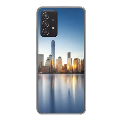 Produktbild von MuchoWow® Handyhülle Schutzhülle Hülle für Samsung Galaxy A33 5G New York - Skyline - Spiegelung Silikon Softcase Handy Hülle - Kartenhalter