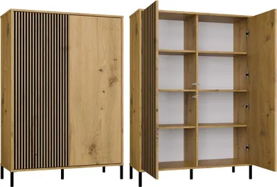 Obrázek produktu pro Vitrína, dub Artisan, 103,5 x 147,5 x 40 cm