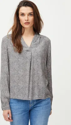 Obrázek produktu pro Pulz Jeans PZGENE LS Blouse Dámská blůza s dlouhým rukávem a výstřihem do V, 100 % viskóza, volný střih