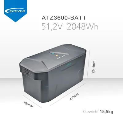 Produktbild von EPEVER® ATZ3600-BATT Powerstation Erweiterungsbatterie 2048Wh für Camping, Wohnmobile, Garten Party, Reise, Hausgebrauch, Notfall, 0% MwSt