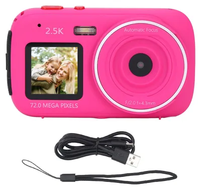 Obrázok produktu pre Digitálny fotoaparát, 72 MP, 2,5K, dvojitý displej, 16-násobný zoom, automatické zaostrovanie, stabilizácia obrazu, automatický režim, citlivý na svetlo, 750 mAh, selfie na cestovanie