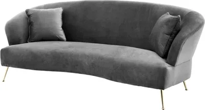 Produktbild von Casa Padrino Sofa Grau / Messing 230 x 100 x H. 87 cm - Luxus Hotel Sofa