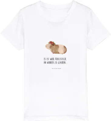 Produktbild von Mr. & Mrs. Panda Kindershirt Meerschweinchen Weisheit 12-14 Jahre (152/164) - Weiß - Geschenk, Wunderland, Teenager T-Shirt, Motivation, Kinder-T-Shirt, Kleinkinder