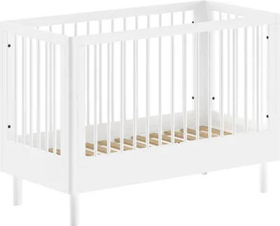 Image de Lit bébé Forrest 60 x 120cm - ajustable - Hêtre blanc