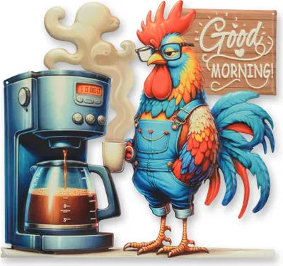 Produktbild von Blechschild Magnettafel Hahn Guten Morgen Replikat Retro Design Dekoration