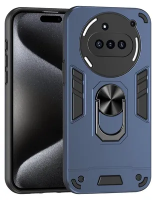 Produktbild von Für Nothing Phone 3a Armor Magnet Metall Ring PC Schutz Handy Hülle Case Blau