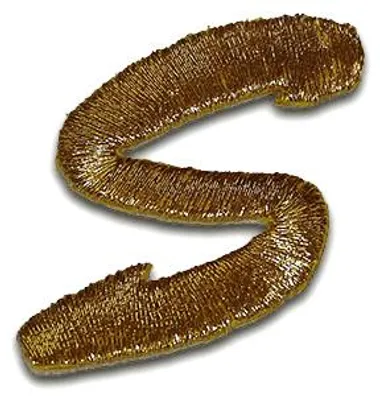 Produktbild von Buchstabe S 3x3.1cm: Alphabet Buchstaben Einzeln Auswählbar - Aufnäher, Bügelbild, Aufbügler, Applikationen, Patches, Flicken, Zum Aufbügeln