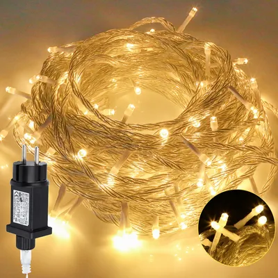 Zdjęcie produktu dla TolleTour 30M 300 LED łańcuch świetlny, ciepła biel, 8 trybów świecenia, imprezy, ogród, wnętrza, na zewnątrz, dekoracja, oświetlenie świąteczne