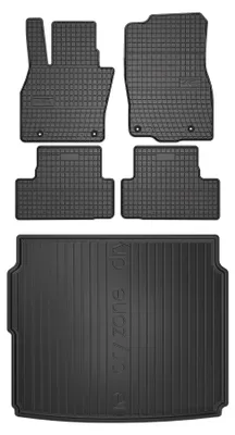 Produktbild von Gummimatten + Kofferraumwanne für Mazda CX-60 2022- (SUV, Standard-Kofferraum) – Schwarz, passgenau – Wielganizator SolidPRO