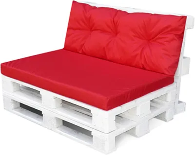 Produktbild von Best for Garden Sitzkissen Palettenkissen für 2 Personen mit Rückenteil für Bank Bankauflage 120x80x10-16 cm