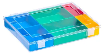 Produktbild von Hünersdorff Sortimentskasten PS-PREMIUM mit 7 Einsatzboxen, stabile Sortierbox f