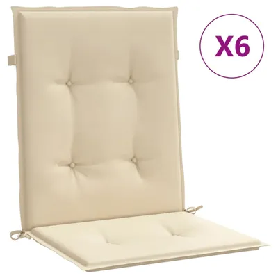 Image de Coussins de chaise de jardin à dossier bas lot de 6 beige