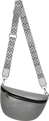 Produktbild von Bauchtasche (76232) Umhängetasche Crossbody-Bag Hüfttasche Kunstleder Italy-Design SILVER
