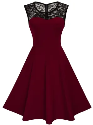 Produktbild von Elegantes Ärmelloses A-Linien Kleid mit Spitze