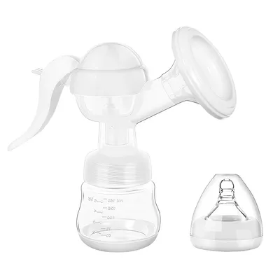 Produktbild von Manuelle Massage-Milchpumpe mit 2 einstellbaren Sauggeschwindigkeiten, kleiner und schmerzloser tragbarer Muttermilchsammler