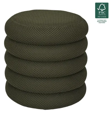 Zdjęcie produktu dla Puf ze schowkiem okrągły tapicerowany siedzisko do salonu 42 cm