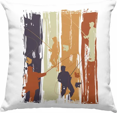 Produktbild von Trendation - Angler Deko-Kissen mit Füllung 40x40 Geschenk Männer Grafik Lustig für Fischer Geschenkidee Angeln Becher (Rosa)