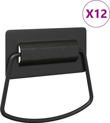 Zdjęcie produktu dla Uchwyty do szafek 12 pcs Czarny 85 x 45 mm Metal