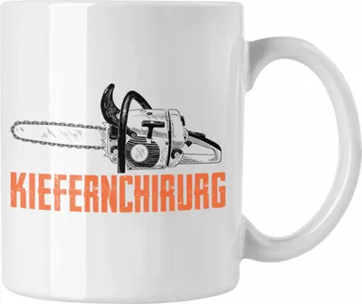 Produktbild von Trendation - Holzarbeiter Tasse Geschenk Forstwirt Spruch Waldarbeiter Lustige Geschenkidee für Tischler oder Baumfäller (Weiß)