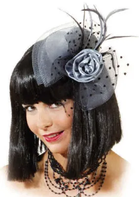 Produktbild von O23967 grau Damen Blumenhütchen Faszinator