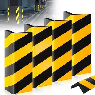 Productafbeelding van Wandbescherming voor garage, zelfklevend, 4 stuks, zwart en geel