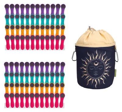 Image de Solidchoice - 96 pinces à linge avec ressort - Incluent un sac en coton