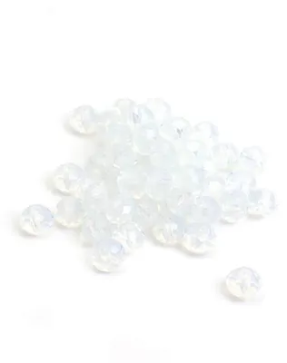 Produktbild von Vintageparts Glasschliffperle Rondell weiß 4 x 3 mm, 50 Stück