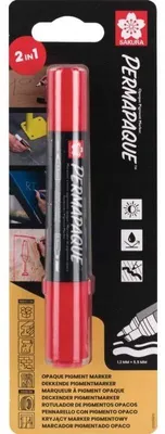 Produktbild von Sakura Permapaque Permanentmarker Rot Doppelspitze