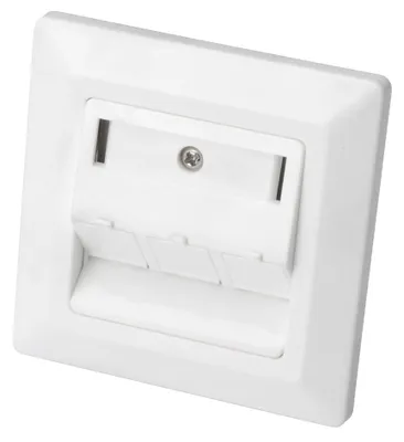 Produktbild von DIGITUS Rahmen + Platte 80x80mm für 3 Keystone Module weiss