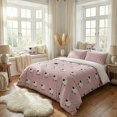 Produktbild von L'Essentiel Linge de Maison, Hochwertiges Doppelbettdeckenbezug-Set (2 Teile), Rosa, 200 x 200 cm | 70% Baumwolle / 30% Polyester, Maschinenwaschbar bei 30 °C | Elegantes Design mit Knopf- und Umschlagverschluss.