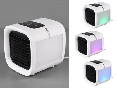 Image de Ventilateur de table LED avec réservoir d'eau et connexion USB Ventilateur Fonction de refroidissement par brumisation