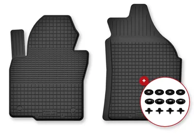 Image de Tapis avant en caoutchouc pour Kia Sorento III 2015- – 2 pièces, noirs, semi-universel, adapté