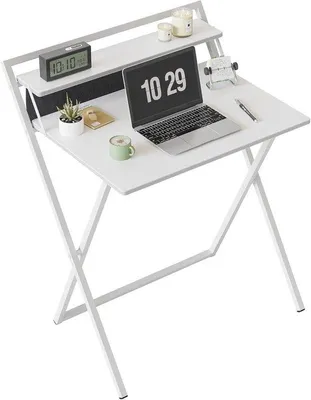 Image de Plan de travail rabattable de 60 cm - Plateau de bureau pour le télétravail peu encombrant