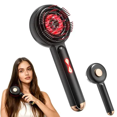 Produktbild von 3-in-1-Haarmassagegerät für Kopfhaut, Elektrisches Kopfhautmassagegerät für Männer und Frauen, Ölapplikator zur Haarpflege, Schwarz