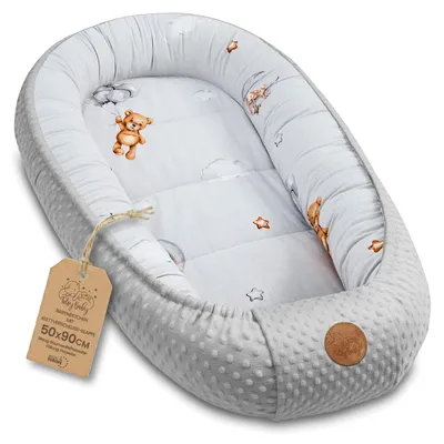 Produktbild von Nestchen Baby - Babynestchen Neugeborene Minky Babynest für kinderbett Vielseitiges tragbar Nest kuschelnest zubehör für babybett warm winter coccon