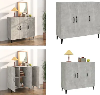 Obrázek produktu pro vidaXL Příborník betonový šedý 90x34x80 cm materiál na bázi dřeva - Příborník - Příborníky - Skříňka - Úložná skříňka
