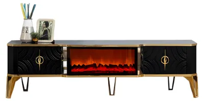 Immagine prodotto di Elegante mobile TV con moderno effetto camino e ampi scomparti