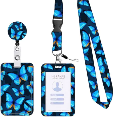 Produktbild von Auswelter mit Lanyard (1 Stück), Lanyard mit Kartenhalter, einziehbarer Schlüsselanhänger-Auswelter mit drehbarem Karabinerhaken, für Frauen, Lehrerinnen, Krankenschwestern, Ärztinnen und Studentinnen