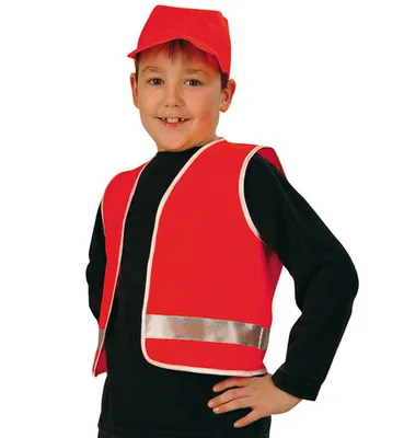 Produktbild von Spiel-Weste für Kinder Bauarbeiter in rot Baustelle Rollenspiel (104)