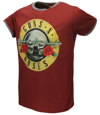 Produktbild von Guns N' Roses Logo Ringer T-Shirt Rot - XL