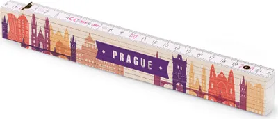 Obrázek produktu pro Metrie | Block 52 Skládací metr, s potiskem Stará Praha | 2 m