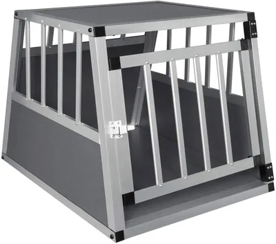 Produktbild von EUGAD Hundetransportbox Alu Hundebox Reisebox Autobox für kleine/mittlere Hunde Französische Bulldogge Beagle Terriers Dackel 69 x 54 x 50 cm