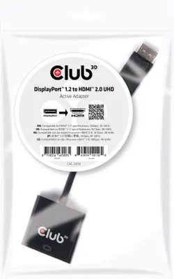 Immagine prodotto di Adattatore attivo Club3d CLUB3D da DisplayPort 1.2 a HDMI 2.0 UHD