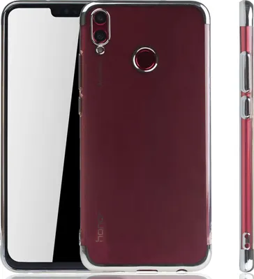 Productafbeelding van Beschermhoes voor Huawei Honor 8X, zilver - Transparant - TPU siliconen hoesje, achterkant, beschermhoes in transparant zilver