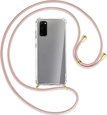 Produktbild von Handykette Backcover-Schutzhülle mit Band (Metall goldfarben) für Samsung Galaxy S20 (G980) - roségold