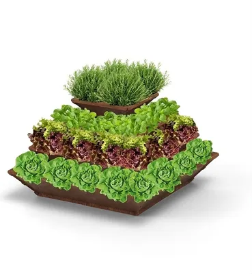 Produktbild von Hochbeet "HighBeet Cleo" 4 Ebenen aus Cortenstahl