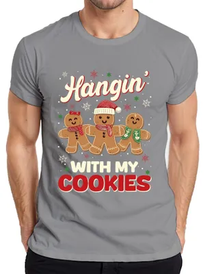 Immagine prodotto di T-shirt da uomo Hangin' with my cookies, grigio, M