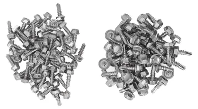 Produktbild von 100 Stück selbstbohrende Schrauben-Sortiment, Sechskantkopf, 410 Edelstahl, 4,2 x 13 mm, 4,8 x 13 mm